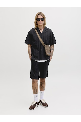Jack & Jones Jack Jones Erkek Rahat Kesim Pamuklu Gömlek 12289457 Siyah