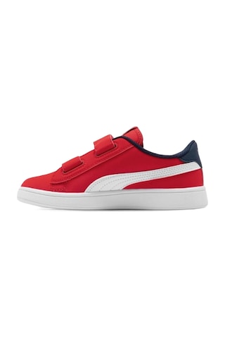 Puma Smash V2 Buck V Ps Kids Sneaker Cırt Bantlı Günlük Çocuk Ayakkabısı Kırmızı Kırmıızı