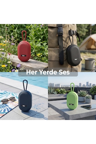 Bix Bxws01 Bluetooth 6.0 Ipx4 Suya Dayanıklı 8w Ses Çıkışlı Taşınabilir Hoparlör Tf/usb Destekli Speaker