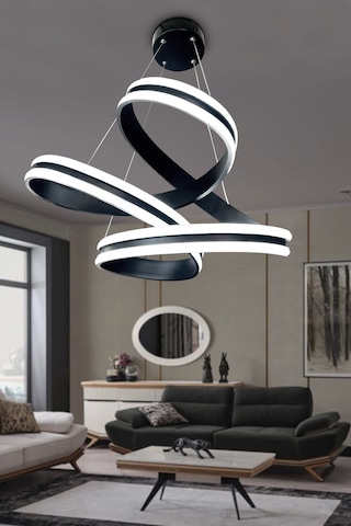Luna Çift Yönlü Yüksek Işık Modern Led Avize Siyah