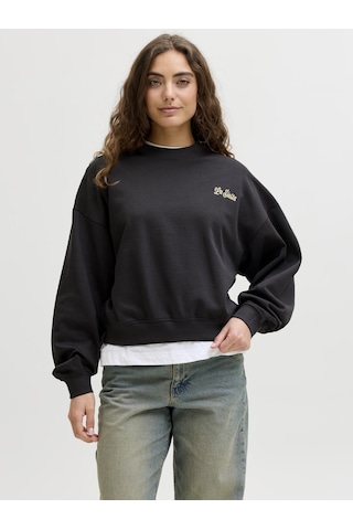 Jack & Jones Kadin Sirt Baskili Sweatshirt - Gia - 12290097 Phantom