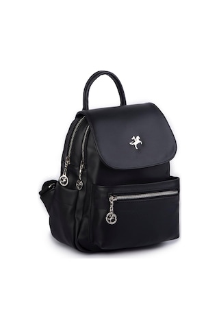 Nas Bag Kadın Sırt Çantası Çift Gözlü Spor Çanta 23x26x14 Cm Siyah Dona Çok Renkli