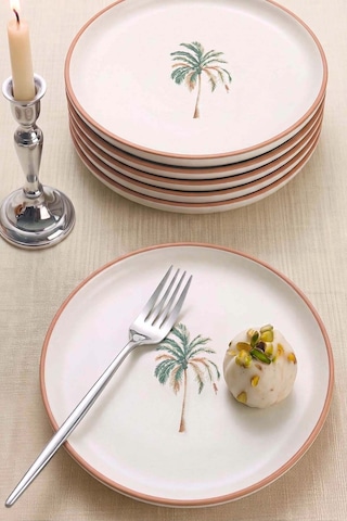 Bronze Palmiye Nordic 6'lı Pasta & Sunum Tabağı 22 Cm Çok Renkli