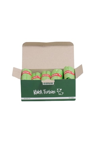 Kaka Torbası, 12 Rulo X 30 Torba, 360 Adet, Elma Kokulu, Yeşil