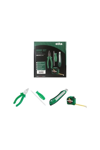 Elta Hobby Set 4 Parça Opak Pense 160mm Maket Bıçağı Şerit Metre Tornavida