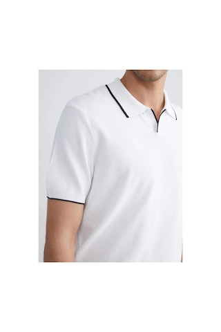 LC Waikiki Southblue Ekru Polo Yaka Kısa Kollu Erkek Triko Kazak Ecru