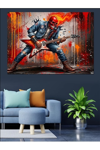 Rock Savaşı Sanat İllüstrasyon Dekoratif Kanvas - Mdf Ahşap Tablo