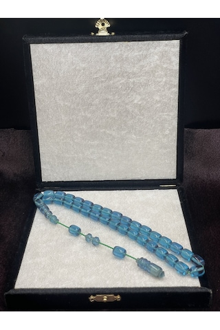 Sistemli Mor Hareli Mavi Turkuaz Ateş Kehribar Tesbih 8x12 Mm