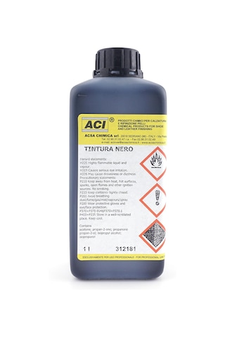 Acı Tintura Nero 1 Litre Profesyonel Siyah Deri Renk Değiştirme Boyası Siyah