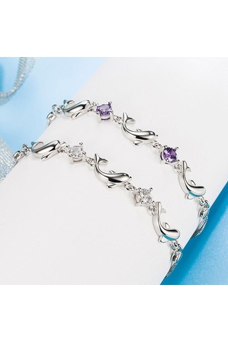 Mor Küçük Yunus Ametist Bileklik Hediyesi Mor