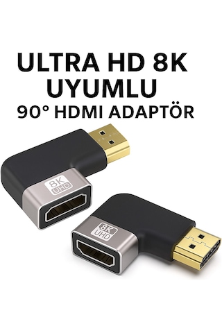 8k Destekli Sağ Açılı Hdmı Dönüştürücü 90 L Tipi Adaptör