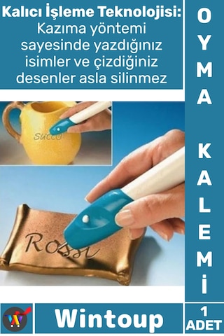 Kalem Ez Graver Profesyonel Kalıcı Markalama Pratik Pilli Metal Ahşap Cam Şık Gravür Oyma Kalemi