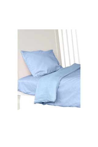 %100 Pamuk Muslin-akfil Bebek Nevresim Takımı Çift Yönlü Mavi