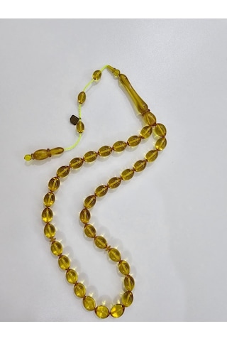 Han Faturan Hasan Ayhan İmzalı Kehribar Tesbih 8 X 12,5 Mm Beyzi