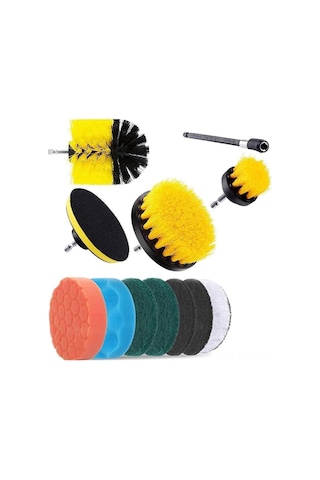 Xindoker 12 Parça Elektrik Matkap Fırçası Seti - Tuğla, Lavabo, Zemin Temizliği İçin Sprey, Yumuşak Sponge Ve Uzatma Çubuğu