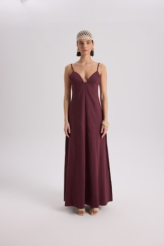 Mai Collection Mai Studios Co. Onella Askılı Bordo Uzun Elbise Bordo