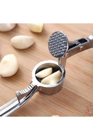 3b Trend Sarımsak Ezici Paslanmaz Metal, Pres Ceviz Kırıcı Metalik