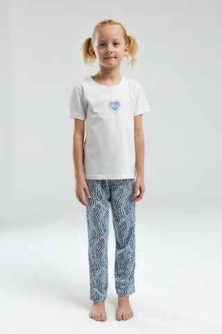 Arnetta Garson Kız Çocuk Dream Shine Bisiklet Yaka Kısa Kollu Pijama Takım Beyaz