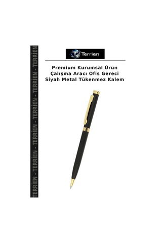 Premium Kurumsal Ürün Çalışma Aracı Ofis Gereci Siyah Metal Tükenmez Kalem Çok Renkli