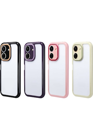 Xiaomi Poco C65 Kılıf Kamera Korumalı Renkli Kenar Ve Çerçeve Tasarımlı Zore Vitamin Kapak-mürdüm Mürdüm