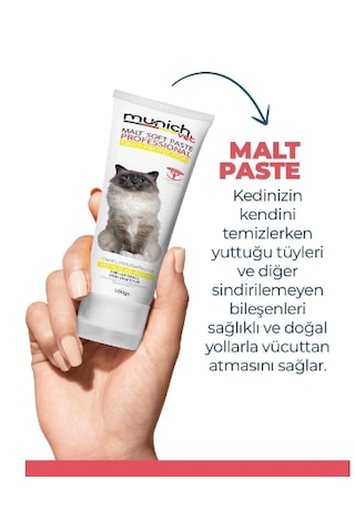 Munich Vet Malt Pasta Kediler Için Tüy Yumağını Önleyici Macun 100 G