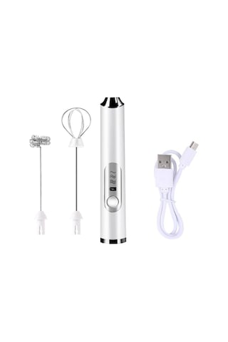 Soulader Elde Süt Köpüğü Yapma Makinesi, Taşınabilir Şarjlı Otomatik Süt Köpürtücü Beyaz