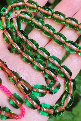 9x11 Mm Şeffaf Delim Su Yeşili Katalin Tesbih - Ergin Baran Necef