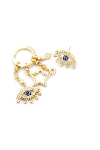 Göz Shakira Küpe - Altın Çok Renkli