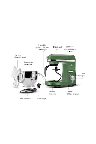 Karaca Mastermaid Chef Pro 1750 W Çift Kollu Stand Mikser