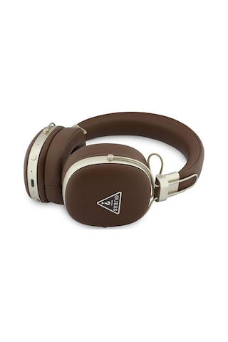 Guess Lisanslı ENC-1 Teknolojili Pu Üçgen Metal Logo Bluetooth 5.4 Kulak Üstü Kulaklık