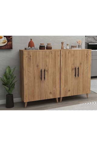 Reyo Home Enda 6 Raflı 4 Kapaklı Çok Amaçlı Dolap Atlantik Çam