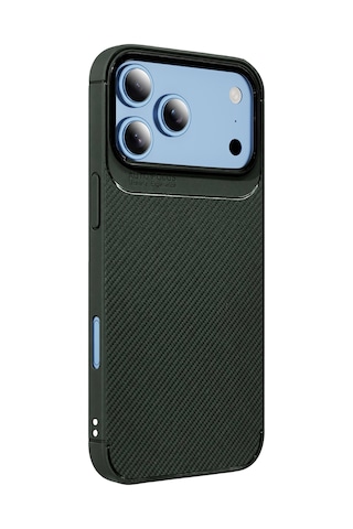 Uryport Apple Uyumlu iPhone 18 Pro Auto Focus Karbon Kapak - Yeşil