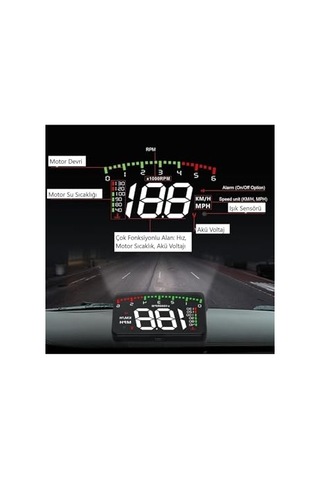 Hyundai Era-getz Araba Için Uyumlu Harici Dijital Hararet-hız-devir-voltaj Göstergesi Ekranı Hub Obd
