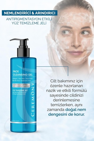 Ceremony Nemlendirici Arındırıcı Eşitleyici Sivilce ve Akne Karşıtı Yüz Temizleme Jeli 12 x 400 ML