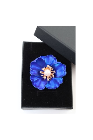 Tatlı Funda Gülü Broş. Kristal Taşlı Çiçek Broş. Yaka İğnesi Broş. Kadın Broş. Broş. Lacivert