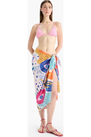 Defacto Regular Fit Desenli Saten Plaj Eteği-fall İn Love B1443ax25hspn219 Pembe