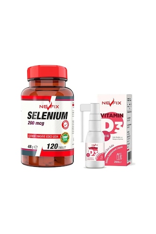 Nevfix Selenyum 200 Mcg 120 Tablet & Nevfix Vitamin D3 Sıvı Sprey