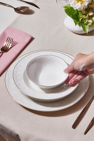 Karaca Elegance Bone Nola 24 Parça 6 Kişilik Yemek Takımı
