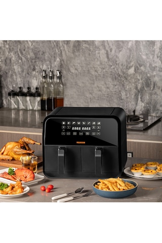 Uniwho D8 Dokunmatik Ekran 8 LT (4+4) Çift Hazneli Airfryer