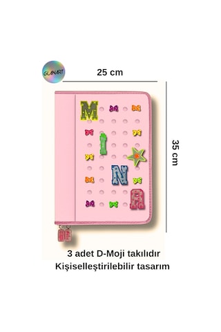 Delik Serisi 25x35 Cm Ödev Dosyası, Abka Taşıyıcı Proje Dosyası Fermuarlı 1 Adet Pembe