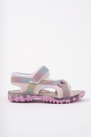 Muggo Elon Cırtlı Ve Simli Günlük Kız Çocuk Sandalet Lila