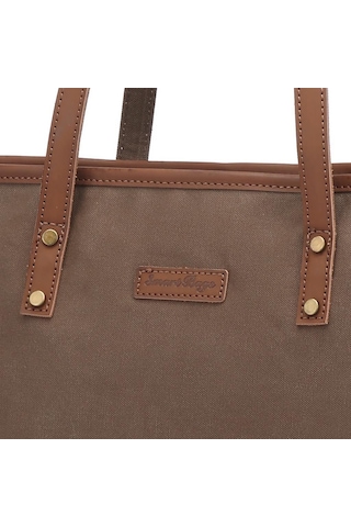 Kanvas Kumaş Kadın Omuz Çantası Smart Bags 1330 Kahve 15829451