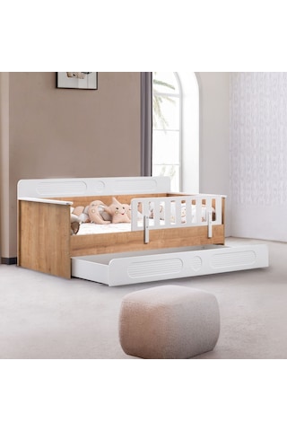 Yavrulu Karyola, Flora Yavrulu Montessori Karyola - Ceviz + 2 Adet Comfort Yatak