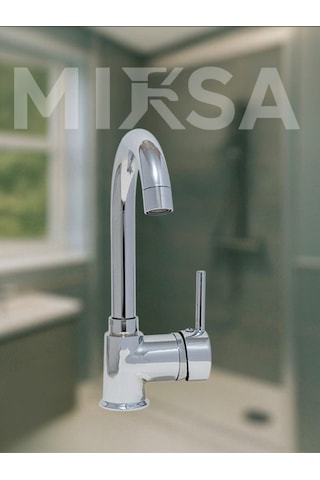 Armut Baston Borulu Banyo Lavabo Bataryası Çeşmesi Musluğu Çift Su Girişli Krom
