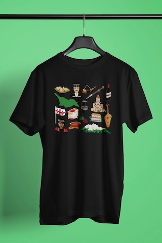 Startmore Adrift Ko Buta Gürcistan Baskılı Unisex Siyah Tişört To17457 Siyah