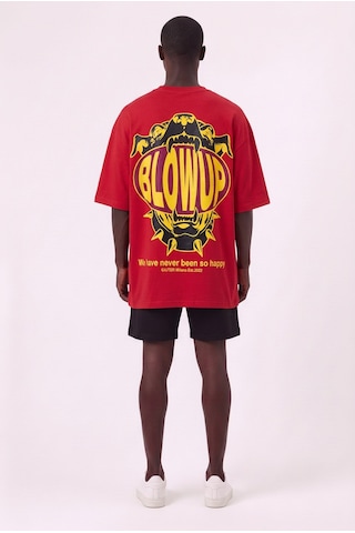 Blow Up So Hungry Kırmızı Oversize Erkek T-shirt 142756 Siyah