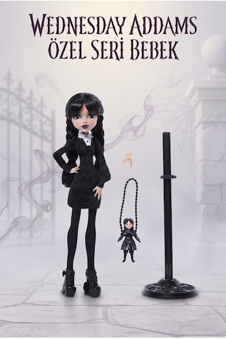 Monster High Wednesday Addams Özel Seri Bebek Thing Figürü Ve Tematik Çantalı Aksesuarlı Bebek