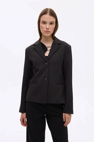 Quzu Çift Düğmeli Dikiş Detaylı Siyah Kadın Blazer Ceket Ckt00882 Siyah