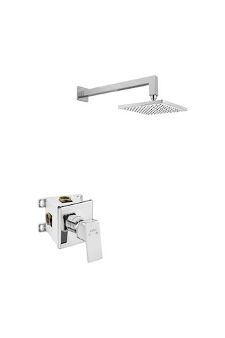 Eca Tiera Kare Ankastre Gömme Duş Bataryası Seti Tüm Parçalar Dahil Krom