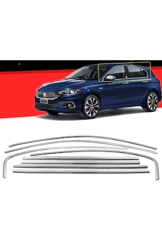 Autogp Fiat Egea Hb Cam Çerçevesi Kenar Çıtası Krom Tamtur 8 Parça 2015+
